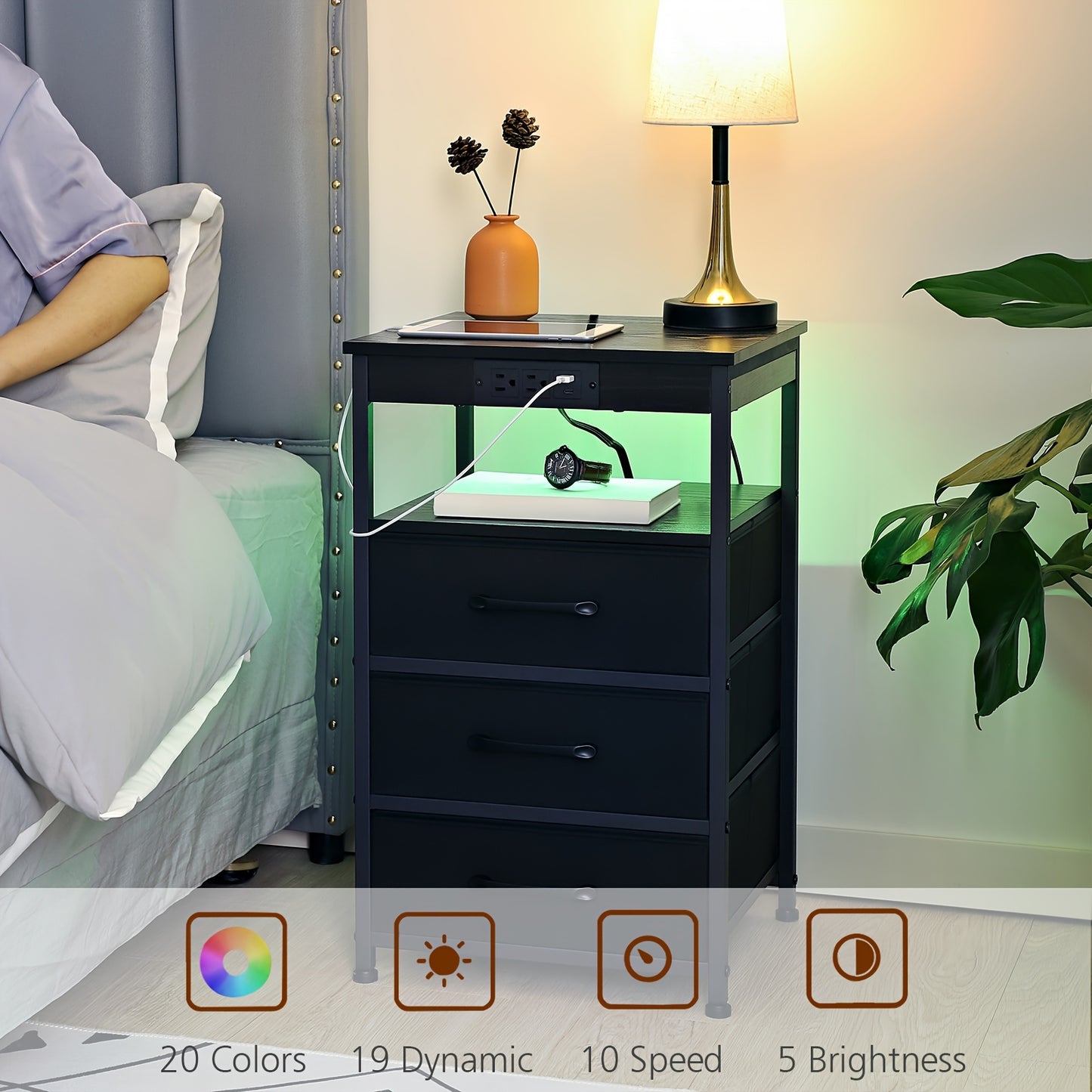 AMHANCIBLE bedside table