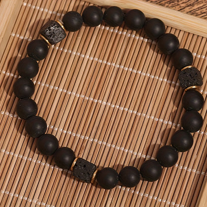 Matte Black Stone Bracelet