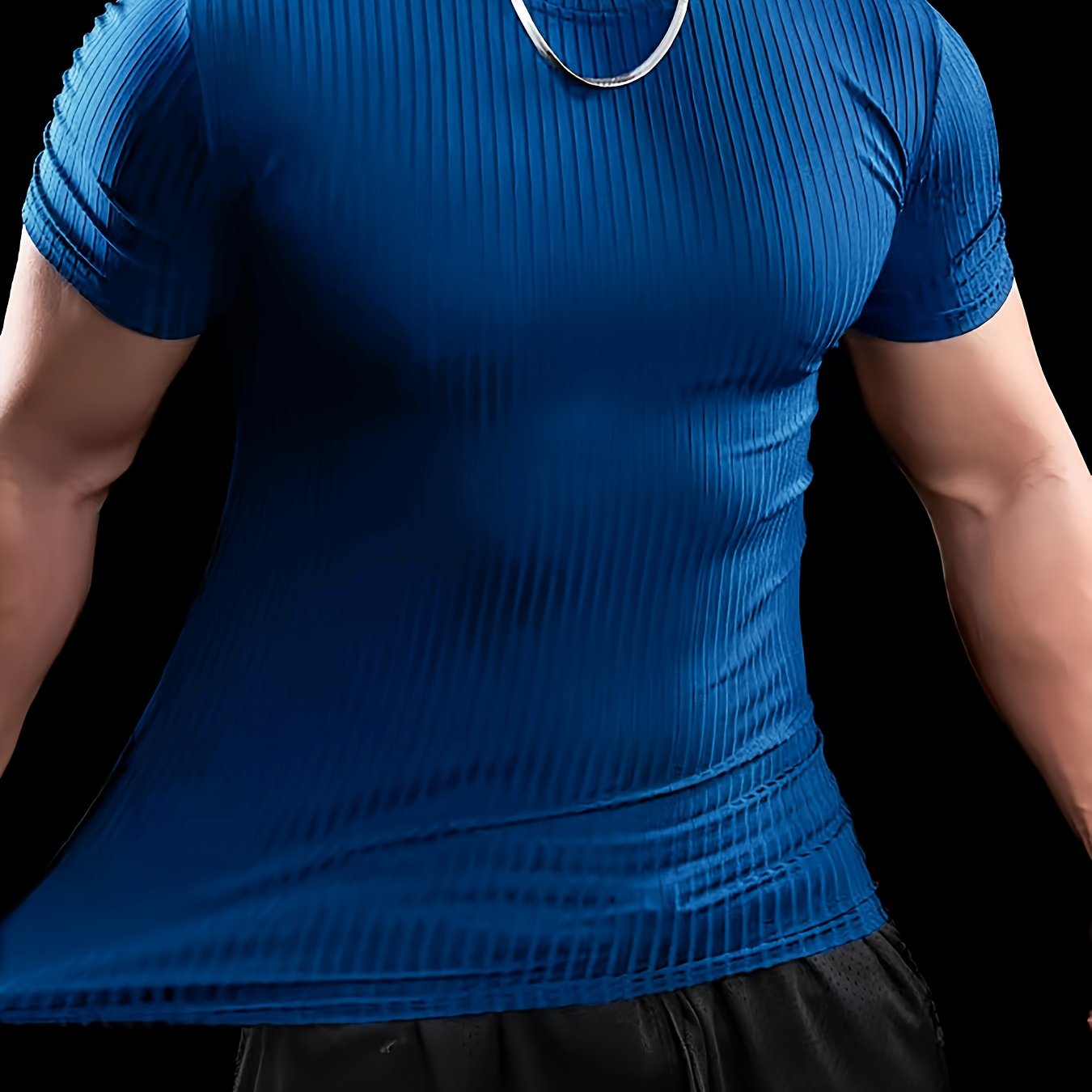 Slim-fit ribbed short-sleeved T-shirt