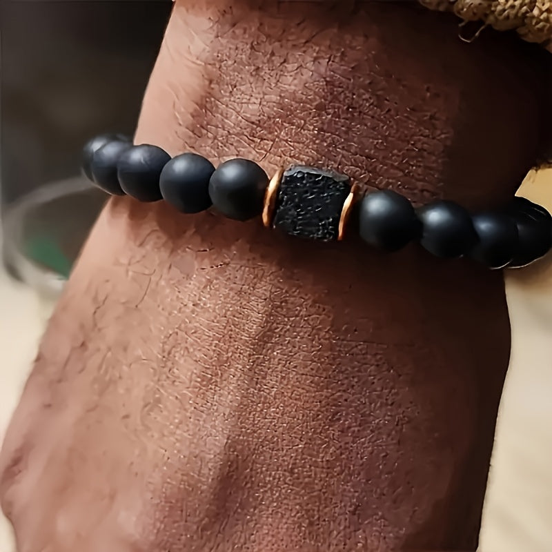 Matte Black Stone Bracelet