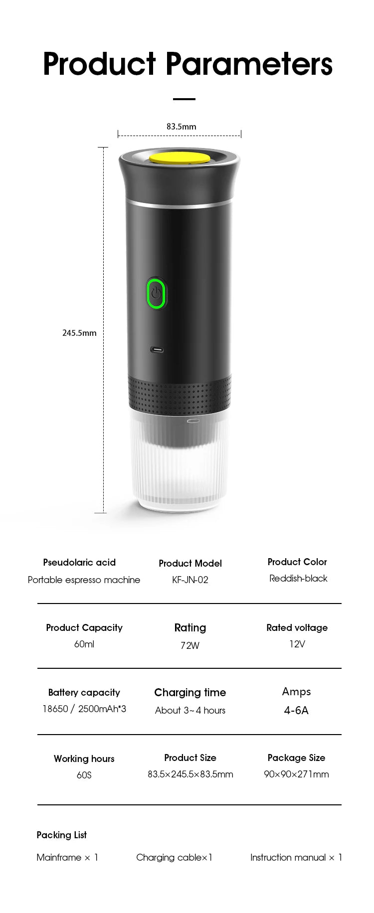 Portable Electric Espresso Machine