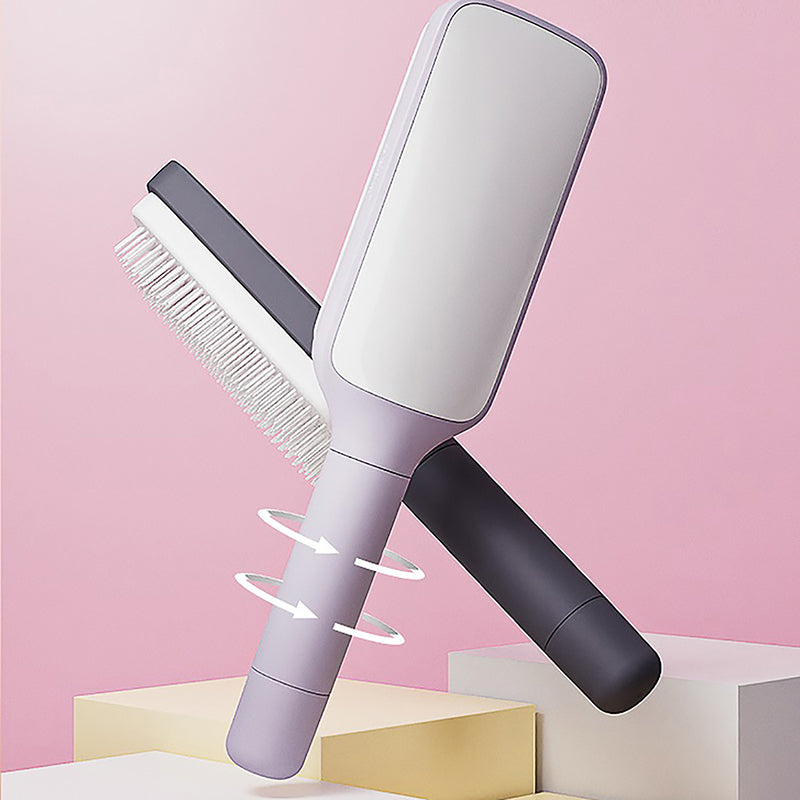 Self-cleaning hairbrush