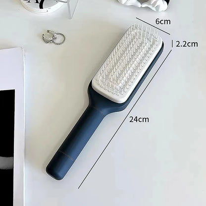 Self-cleaning hairbrush