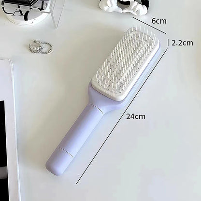 Self-cleaning hairbrush