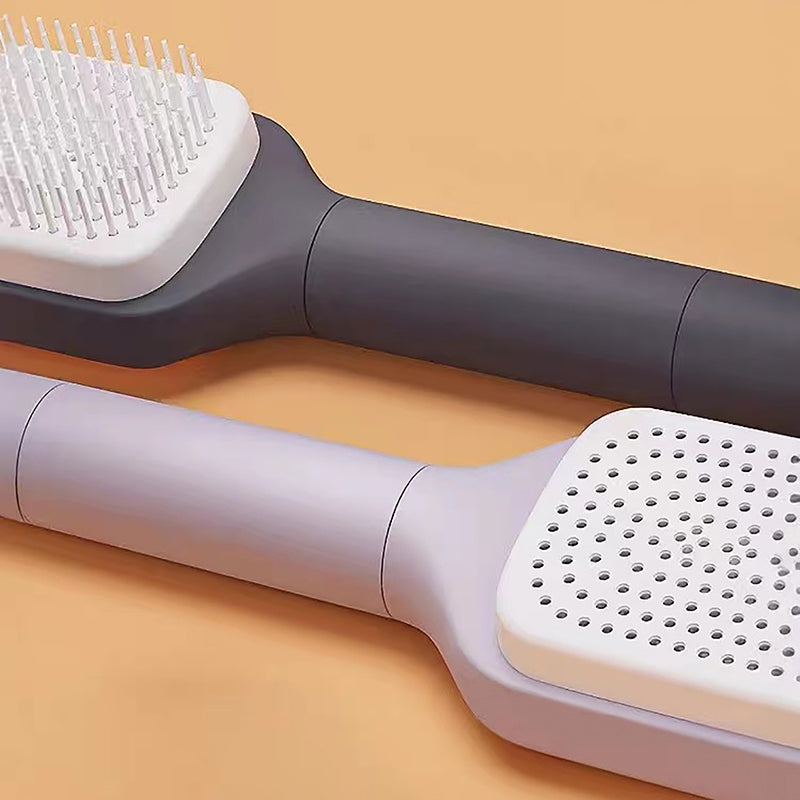 Self-cleaning hairbrush