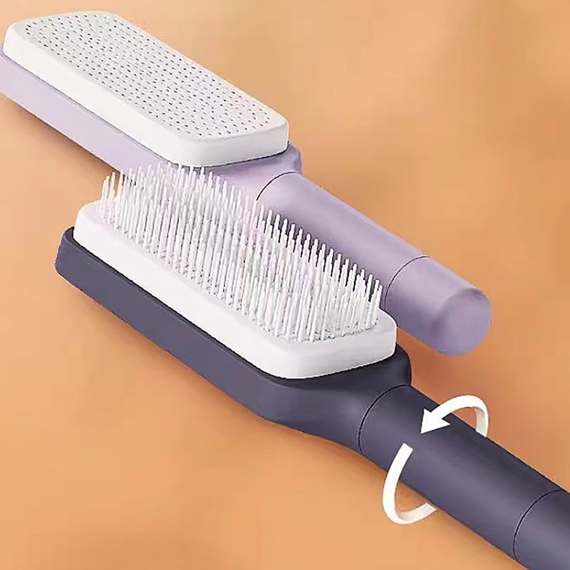 Self-cleaning hairbrush