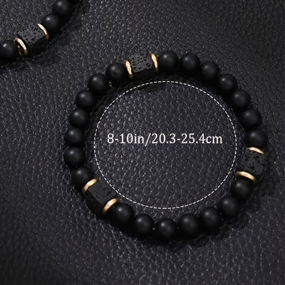 Matte Black Stone Bracelet