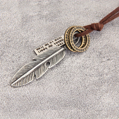 Feather Pendant Necklace