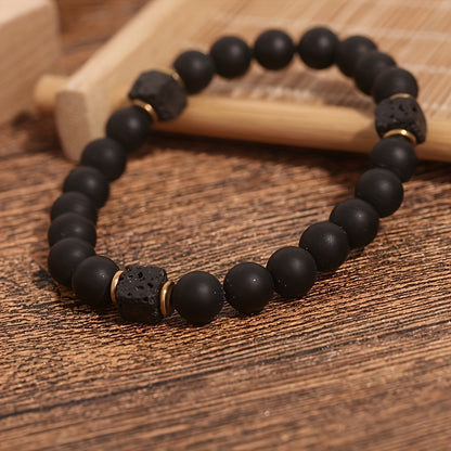 Matte Black Stone Bracelet